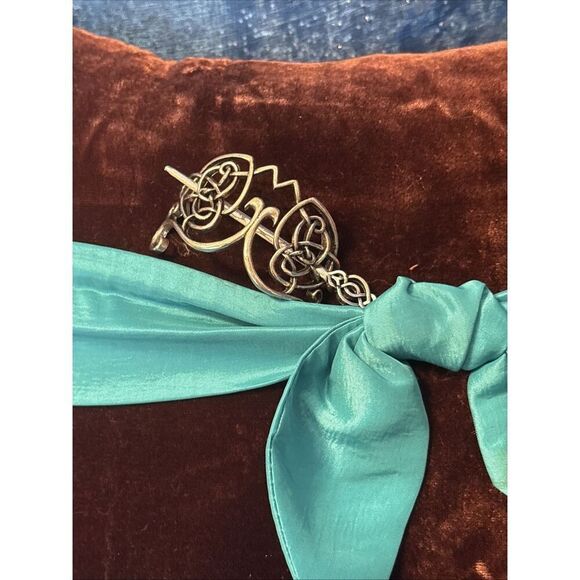 2-Silver Toned Celtic Knot Metal Viking Filigree Hair Slide Stick Clip - Picture 4 of 10